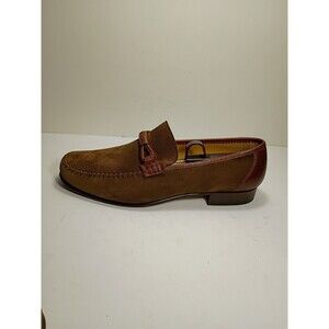 Massimo Emporio Men Size 9 Brown Suede Leather Dress Shoes horsebit theme